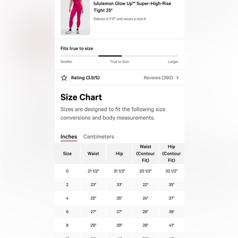 Lululemon Glow Up Super High-Rise Tight 25” in Passionate Sz. 12 - Picture 4 of 4